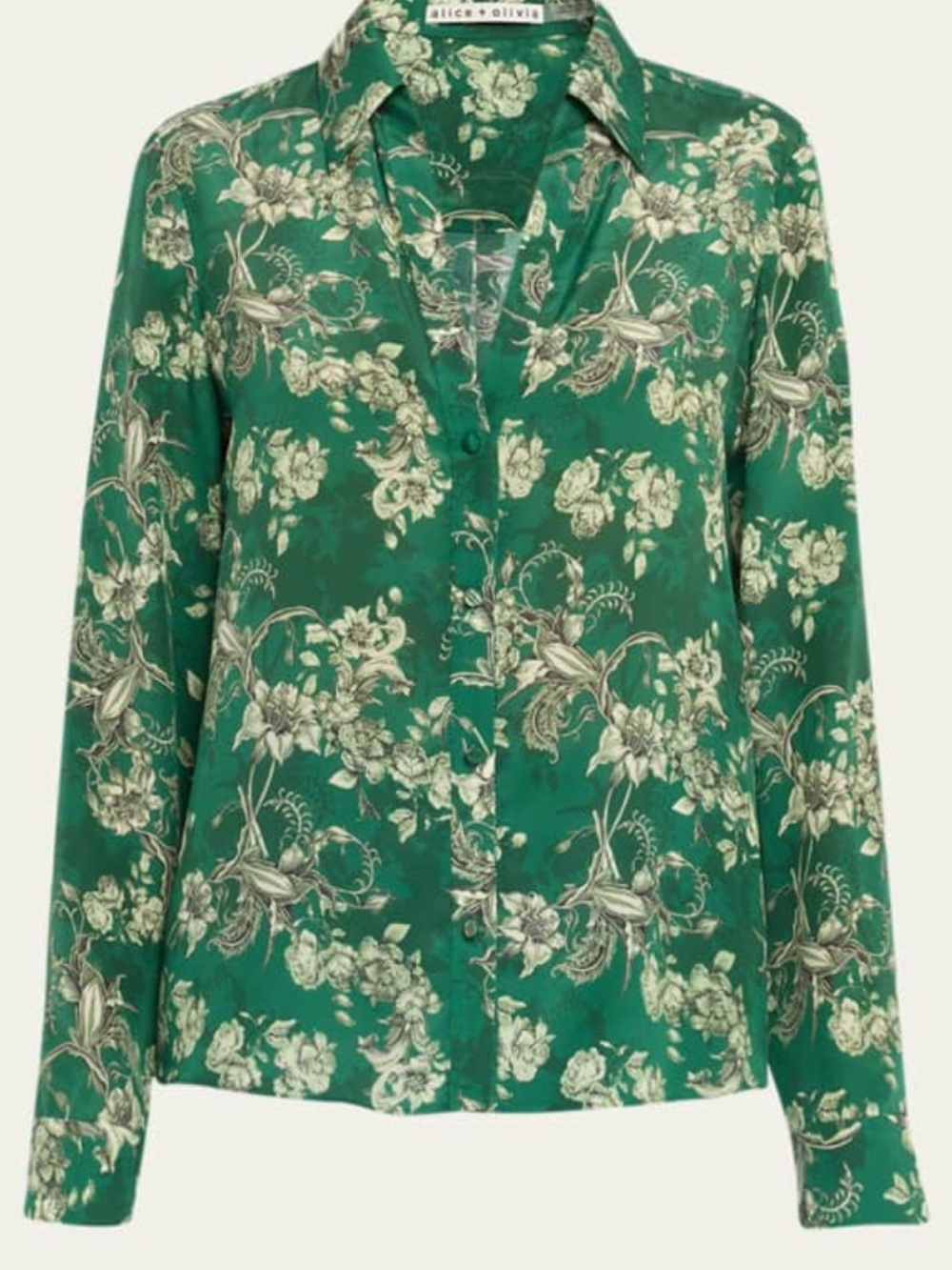 Alice + Olivia Eloise Silk Floral Blouse